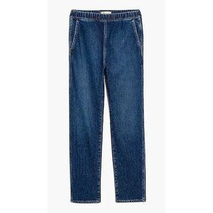NWT Womens Size 26 26x29 1/2 Madewell Pull-On Straight Jeans in Saull Blue Wash
